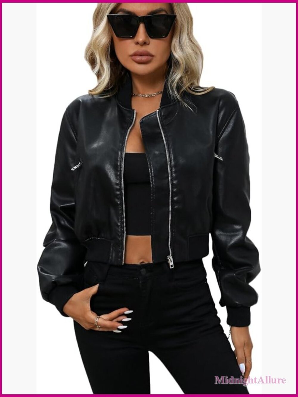 Faux Leather Varsity Jacket Bomber Biker Baseball Streetwear Casual Coat